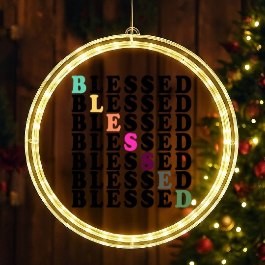 BLESSED BLESSED BLESSED BLESSED LED Christmas Window Lights