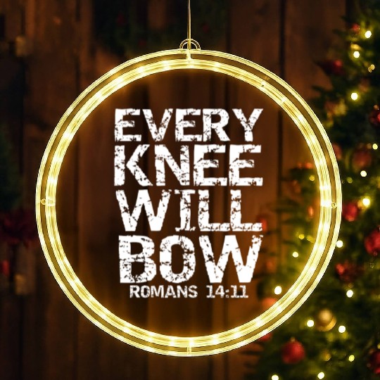 Bold Christian Bible Verse Quote For Men Every Kne LED Christmas Window Lights