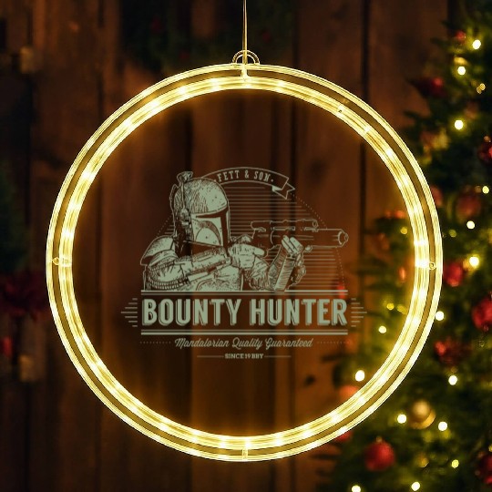 Boba Fett and son Bounty hunter LED Christmas Window Lights