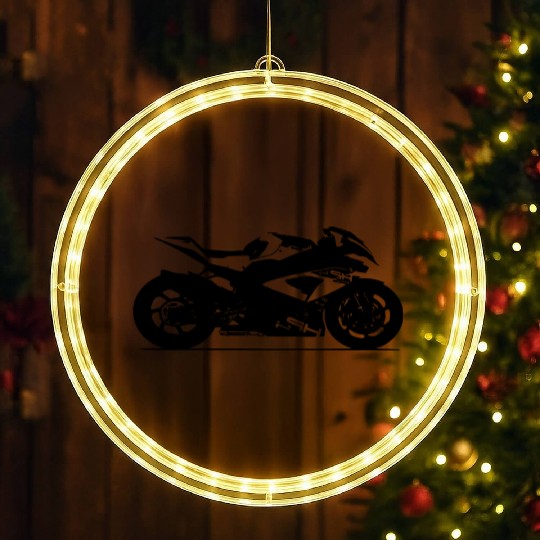 Motorcycle LED Christmas Window Lights