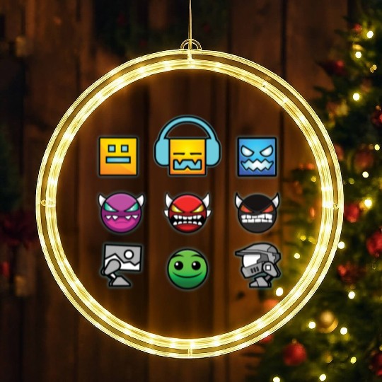 geometry dash insane LED Christmas Window Lights
