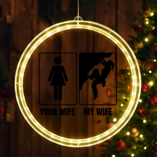 Rock Climbing Free Climber Saying Bouldering LED Christmas Window Lights