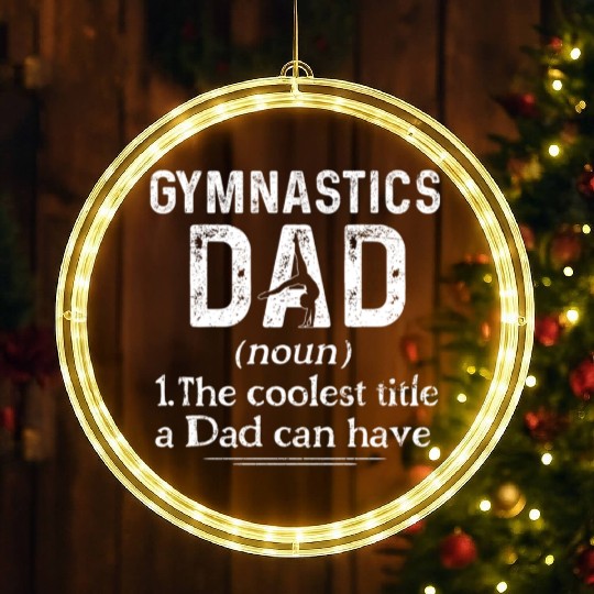 Gymnastics Dad Definition Gymnast Sports LED Christmas Window Lights