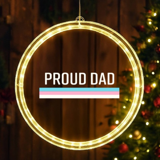 Lgbt Transgender Pride Proud Dad LED Christmas Window Lights