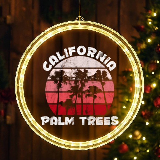 California Palm Trees Malibu LED Christmas Window Lights