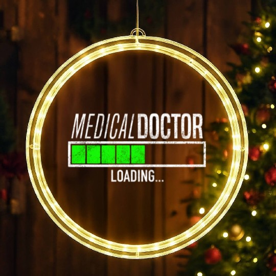 Funny Medical Doctor Loading Bar Medical Student LED Christmas Window Lights