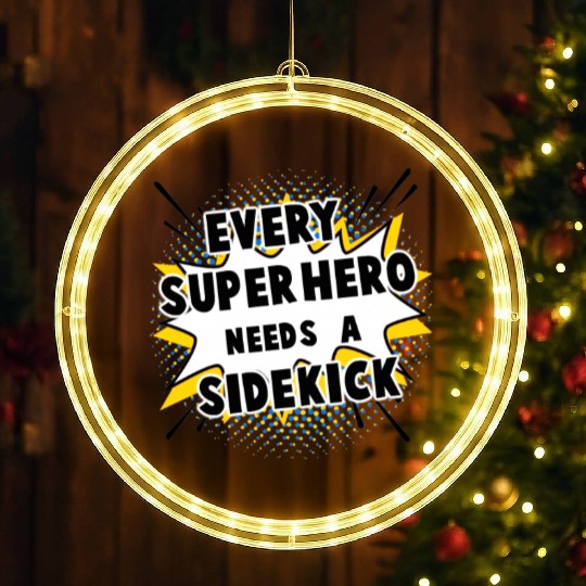 Every Superhero Needs A Sidekick for Newborn LED Christmas Window Lights