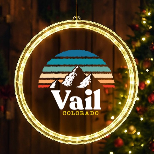 Vail Colorado Usa Ski Resort 1980S Retro Gift LED Christmas Window Lights