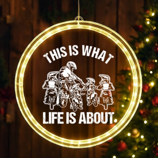 Dirt Bike Dad Motocross Father Motorcycle Son Kids LED Christmas Window Lights