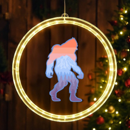 Mt Rainier Bigfoot Sasquatch LED Christmas Window Lights