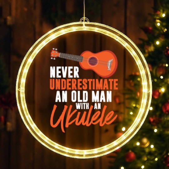 Ukulele Design for a Uke Player Cool Musician LED Christmas Window Lights