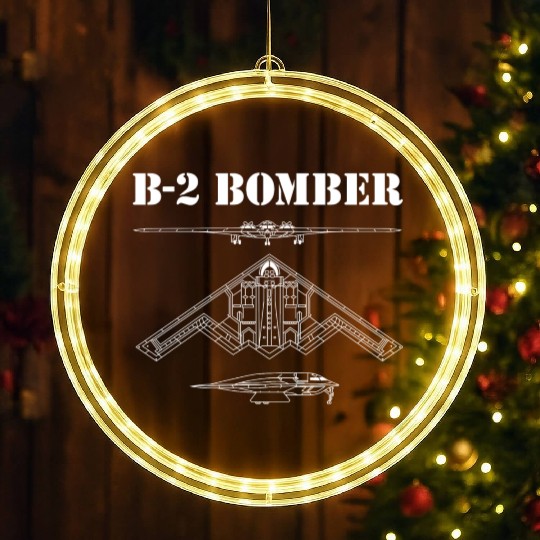 B-2 Bomber Aircraft Schematic Stealth Bomber B2 LED Christmas Window Lights