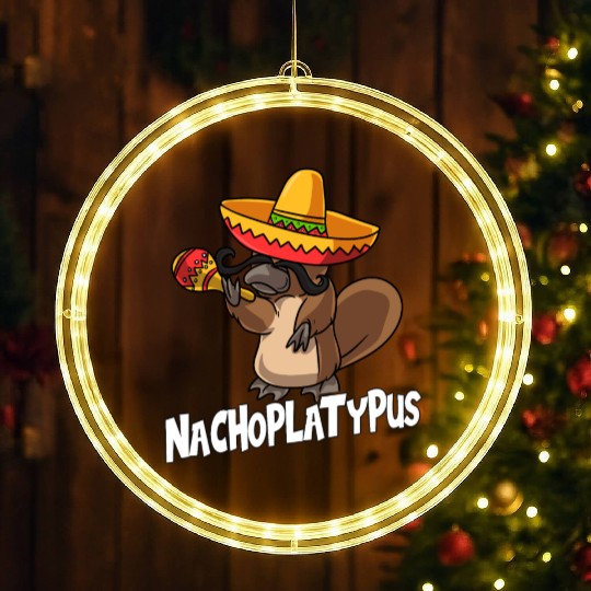 Nachoplatypus Cinco De Mayo Platypus Gifts Fiesta LED Christmas Window Lights