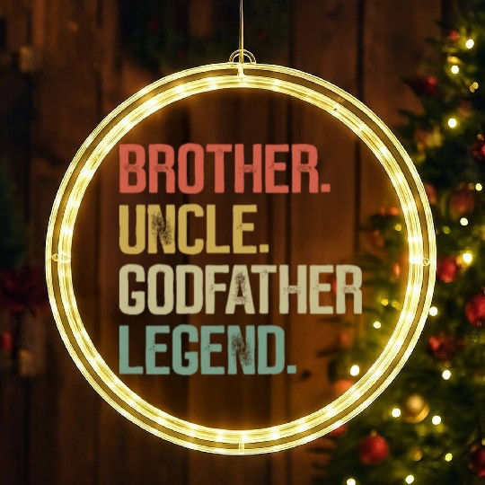 Brother Uncle Godfather Legend Promoted To Godfath LED Christmas Window Lights