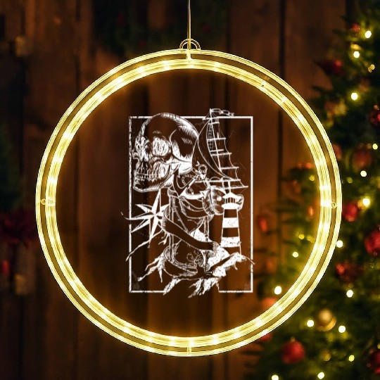 Sea life ship skull anchor compass LED Christmas Window Lights