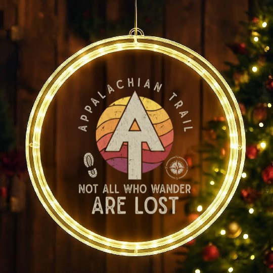 Appalachian Trail Logo Hiking Wander in the US LED Christmas Window Lights