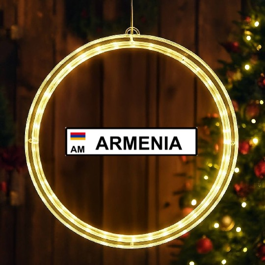 Realistic Armenia License Plate Sticker LED Christmas Window Lights