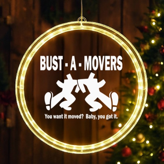 Bust-A-Movers Moving Company LED Christmas Window Lights Logo