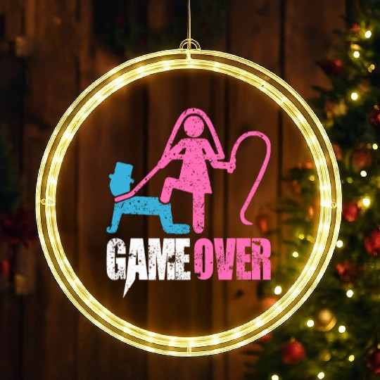Funny Bride and Groom Meme & Quote LED Christmas Window Lights "Game