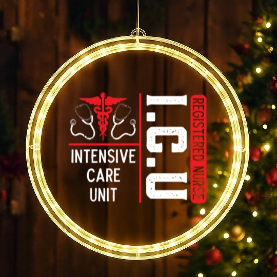 ICU Registered Nurse Medical Intensive Care Unit LED Christmas Window Lights