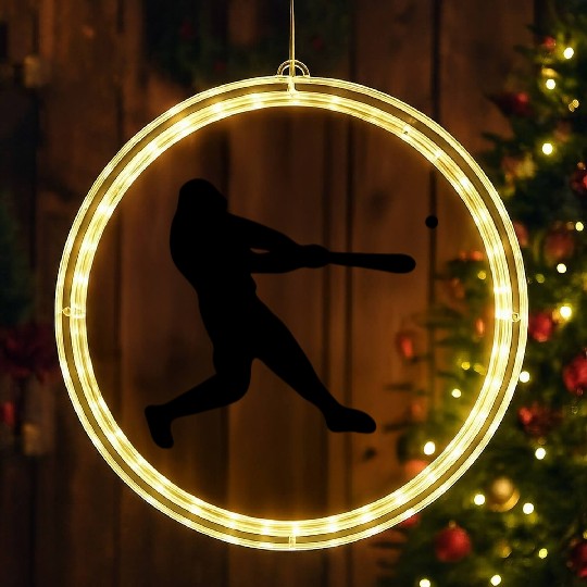 Baseball Sport Bat LED Christmas Window Lights
