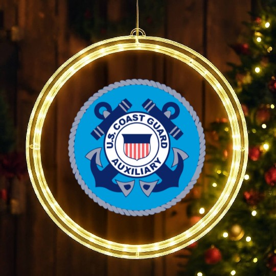 Us Coast Guard Auxiliary Homeland Security Patch LED Christmas Window Lights