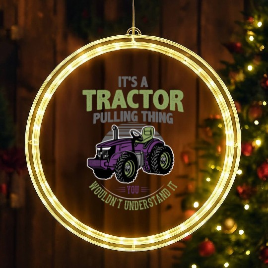 tractor pulling, tractor pulling racing, tractors LED Christmas Window Lights