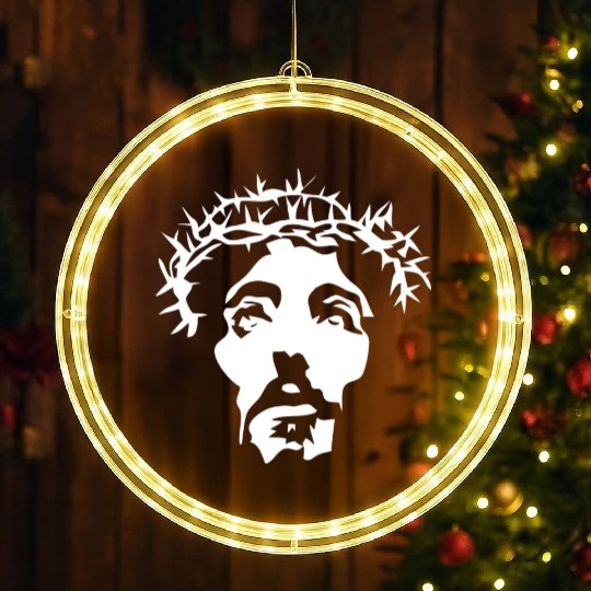 Jesus crown of thorns stencil LED Christmas Window Lights