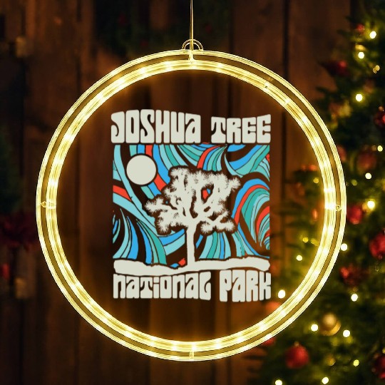 Joshua Tree National Park Retro Psychedelic 60S Ho LED Christmas Window Lights
