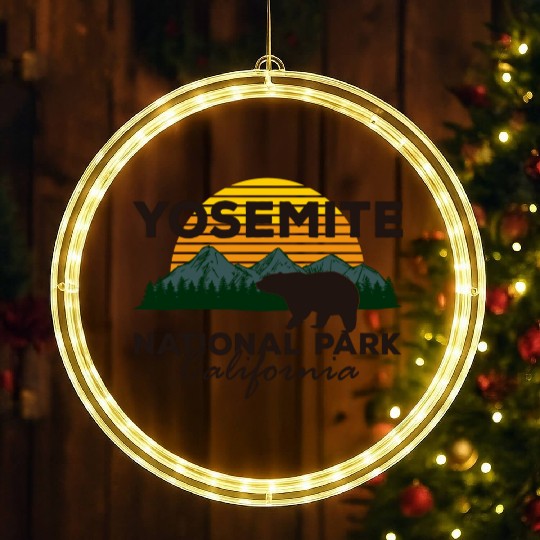 Yosemite National Park California Mountain Bear LED Christmas Window Lights