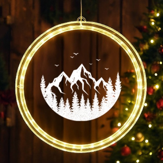 Mountain nature summer hiking alps outdoor trees LED Christmas Window Lights