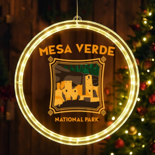 Mesa Verde National Park Novelty Graphic Design LED Christmas Window Lights