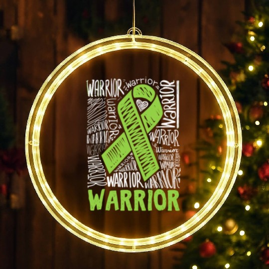 Non-Hodgkins Lymphoma Warrior Lime Green Awareness LED Christmas Window Lights