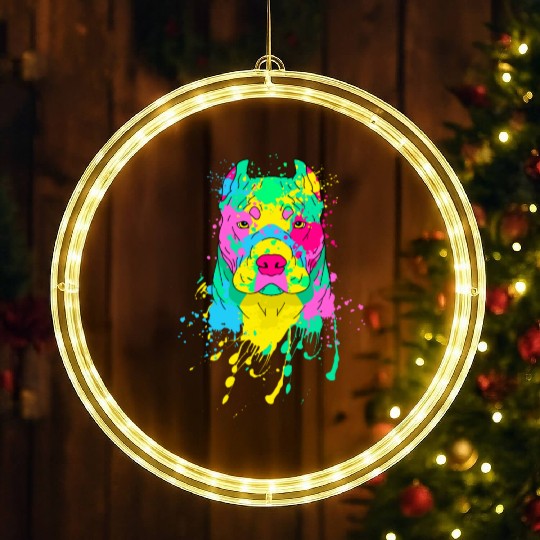 Pit bull Colorful LED Christmas Window Lights