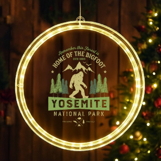 Yosemite National Park California Bigfoot Vintage LED Christmas Window Lights