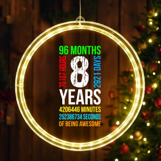 8 YEARS Old Birthday Surprise Graphic Design LED Christmas Window Lights