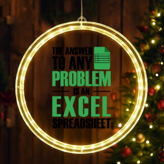 Answer To Any Problem Excel Spreadsheet Accountant LED Christmas Window Lights