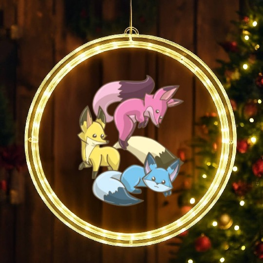 Pansexual Fox,Kawaii Pastel Goth Anime Art Pan LED Christmas Window Lights
