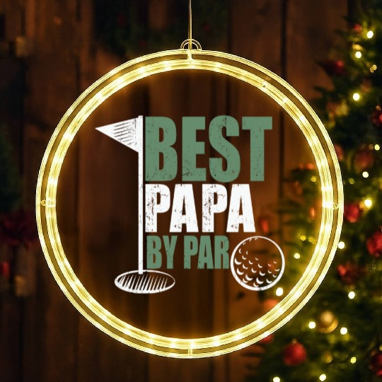 Best papa by par golf funny fathers day LED Christmas Window Lights
