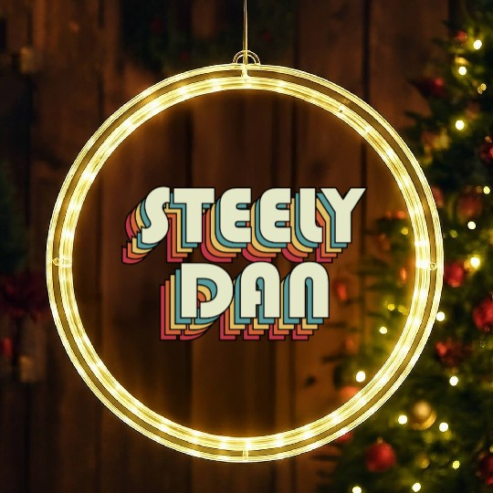 Steely Dan | Unique Retro Faded-Style Typography LED Christmas Window Lights