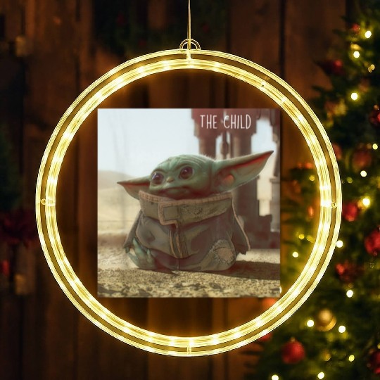 Star Wars The Mandalorian The Child Cute Scene LED Christmas Window Lights