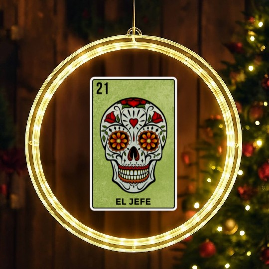 El Jefe Mexican Lottery Card Cinco De Mayo LED Christmas Window Lights
