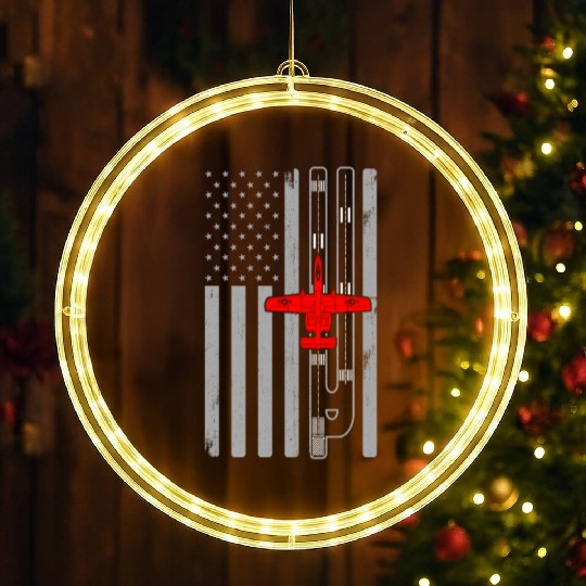 A-10 Warthog American Flag Runway A10 Thunderbird LED Christmas Window Lights