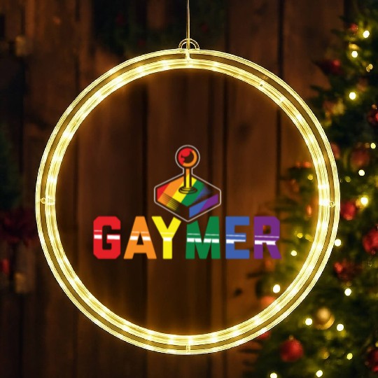 Gaymer Gay Gamer Rainbow Pride LGBT Controller LED Christmas Window Lights