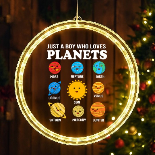 Solar System Science Just A Boy Who Loves Planets LED Christmas Window Lights