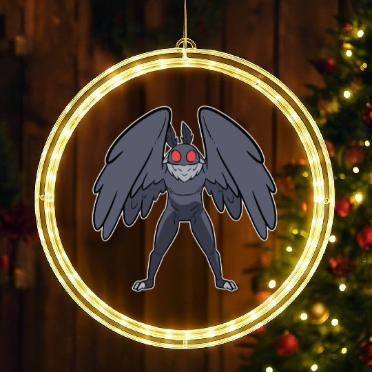 Mothman Mythical Creatures Folklore Cryptid LED Christmas Window Lights