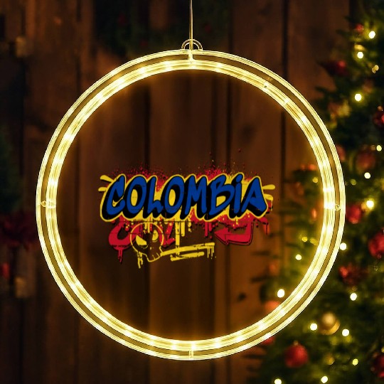 Colombia Graffiti Flags Design LED Christmas Window Lights