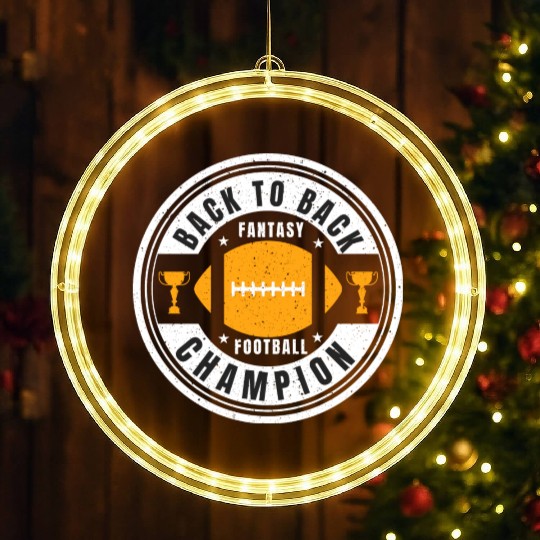 Back to Back Champion Fantasy Football Draft Party LED Christmas Window Lights