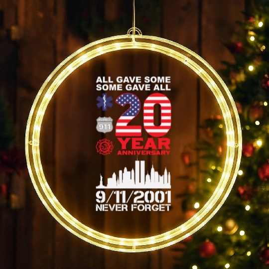 Patriot Day Never Forget 9 11 2001 Anniversary LED Christmas Window Lights