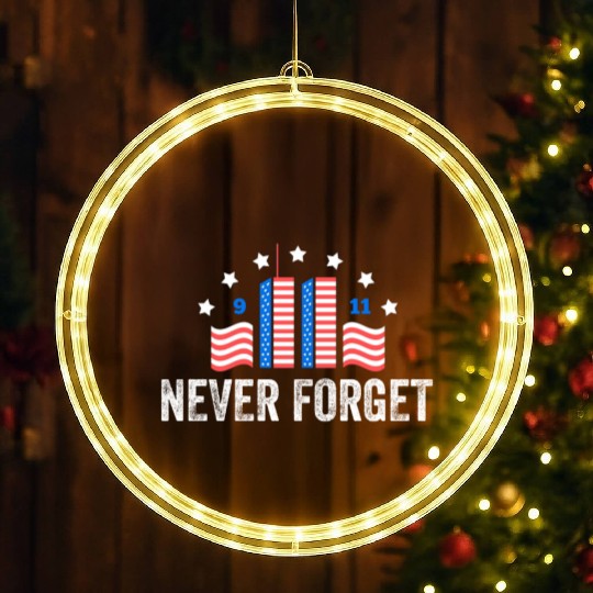 Never Forget 9/11 Patriot Day 2021 LED Christmas Window Lights